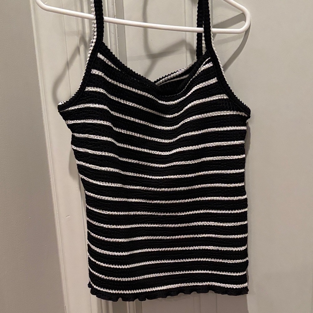 Design History Black and White Striped Kids Tank Top